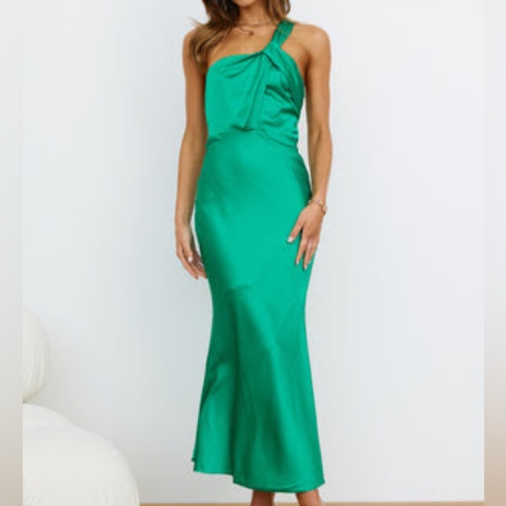 Hello Molly Green One Shoulder Dress sz US 10